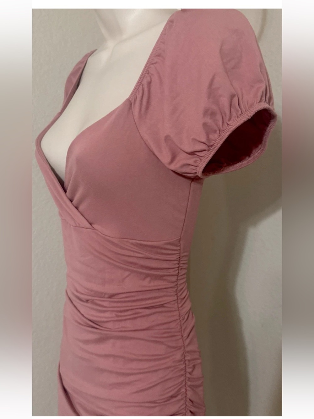 Women’s Pink Floral Summer Dress Spaghetti Strap Slim Fit Slit Size Medium - Picture 5 of 7